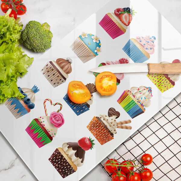 Glass worktop saver Cupcake illustration