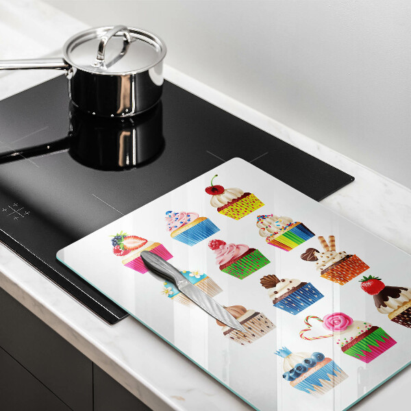 Glass worktop saver Cupcake illustration