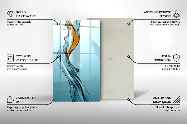 Glass worktop saver Stream of water