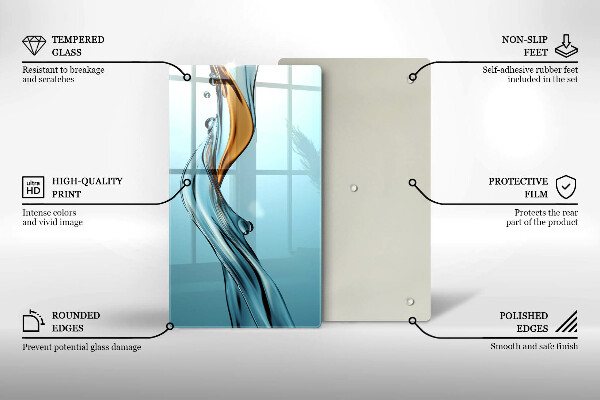 Glass worktop saver Stream of water