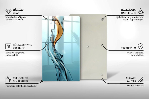 Glass worktop saver Stream of water