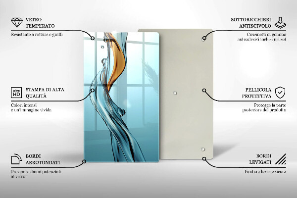 Glass worktop saver Stream of water