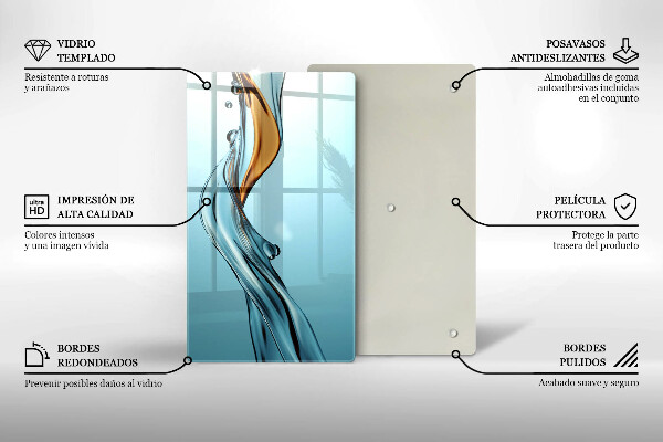 Glass worktop saver Stream of water