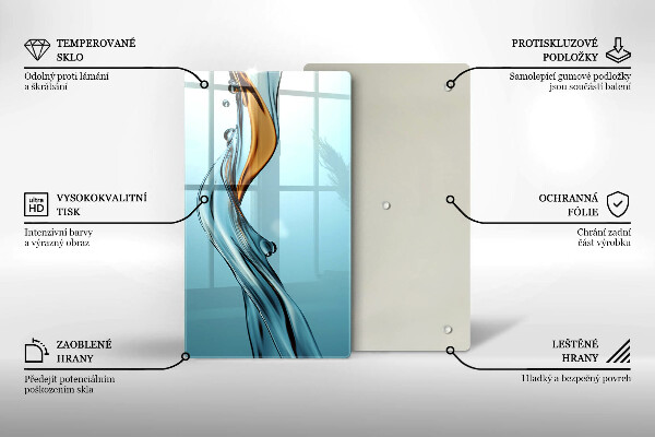 Glass worktop saver Stream of water