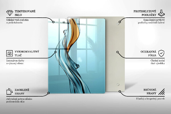 Glass worktop saver Stream of water