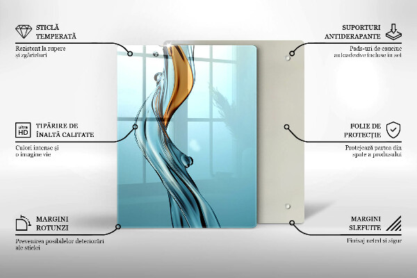 Glass worktop saver Stream of water