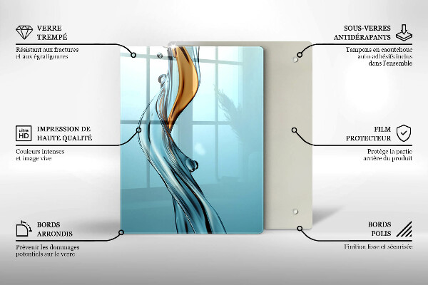 Glass worktop saver Stream of water