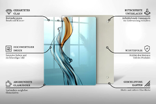 Glass worktop saver Stream of water