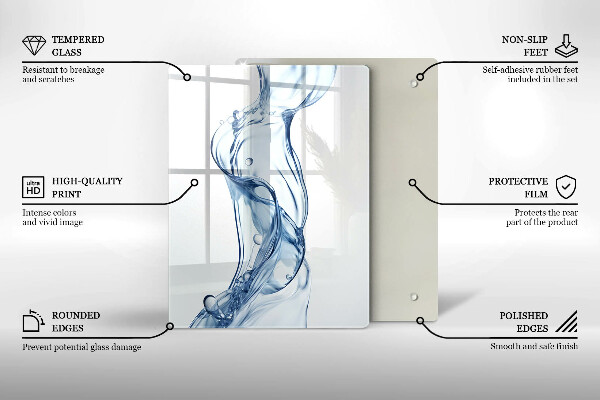 Glass worktop saver Clean water