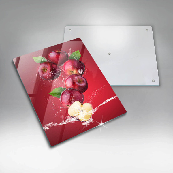 Glass worktop saver Juicy apples in the water
