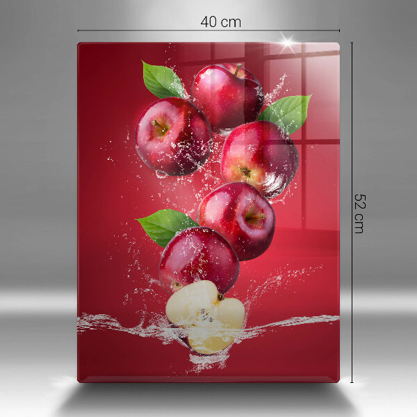 Glass worktop saver Juicy apples in the water