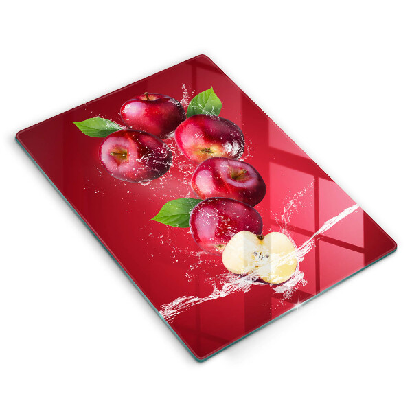 Glass worktop saver Juicy apples in the water