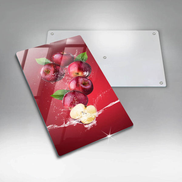 Glass worktop saver Juicy apples in the water