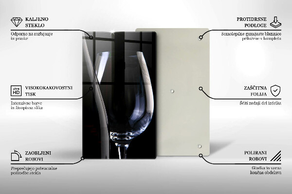 Glass worktop saver A glass and a bottle