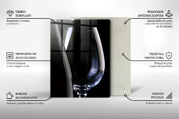 Glass worktop saver A glass and a bottle