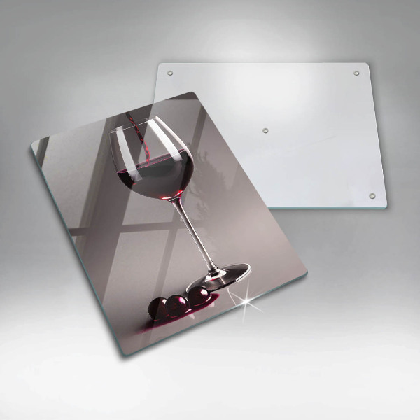 Glass worktop saver Glass and grapes