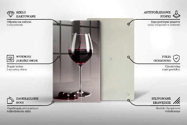 Glass worktop saver Glass and grapes