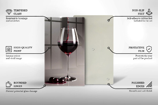 Glass worktop saver Glass and grapes