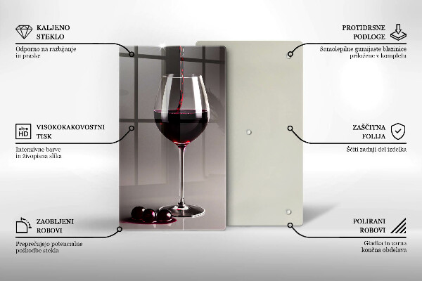 Glass worktop saver Glass and grapes