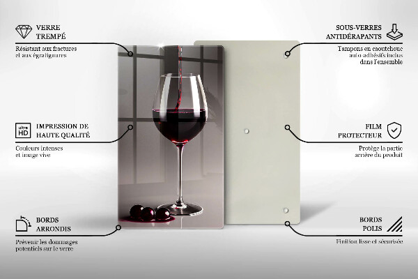 Glass worktop saver Glass and grapes