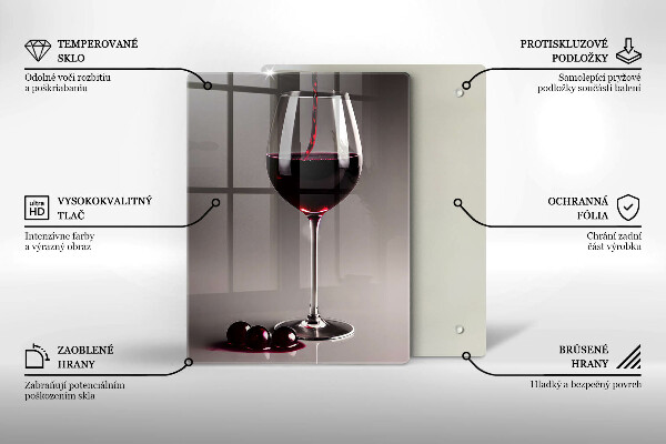 Glass worktop saver Glass and grapes