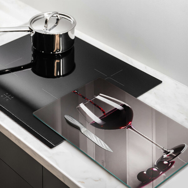 Glass worktop saver Glass and grapes