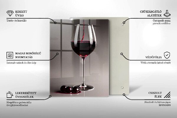 Glass worktop saver Glass and grapes