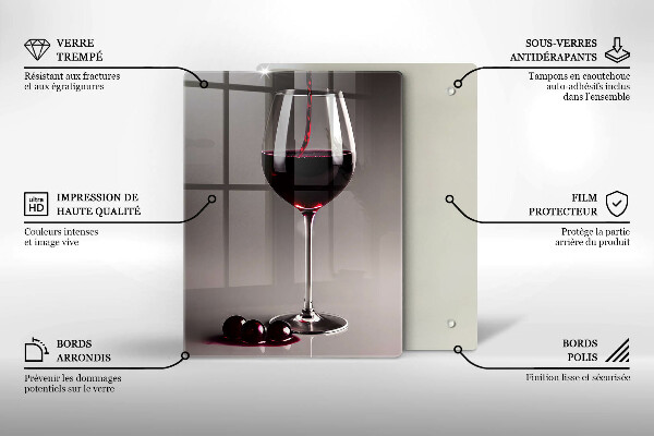 Glass worktop saver Glass and grapes