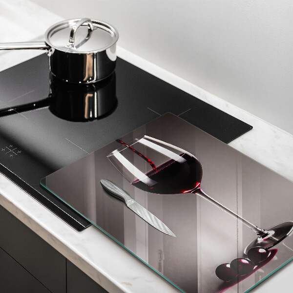 Glass worktop saver Glass and grapes