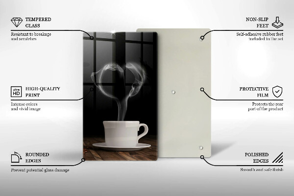 Cutting board Coffee cup heart