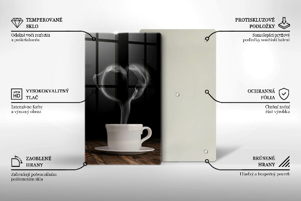 Cutting board Coffee cup heart