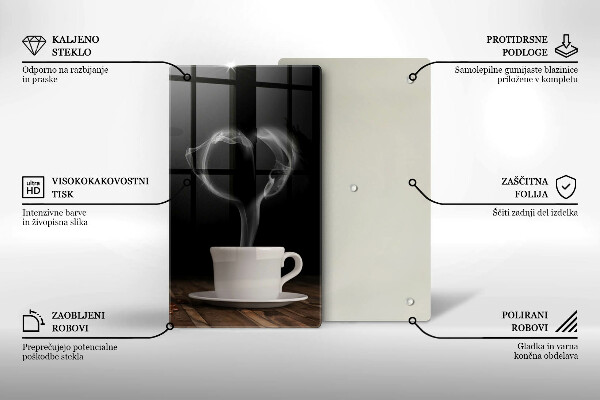 Cutting board Coffee cup heart