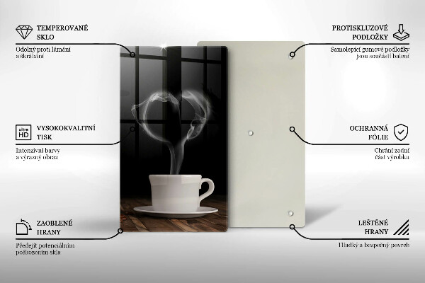 Cutting board Coffee cup heart