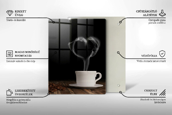 Cutting board Coffee cup heart