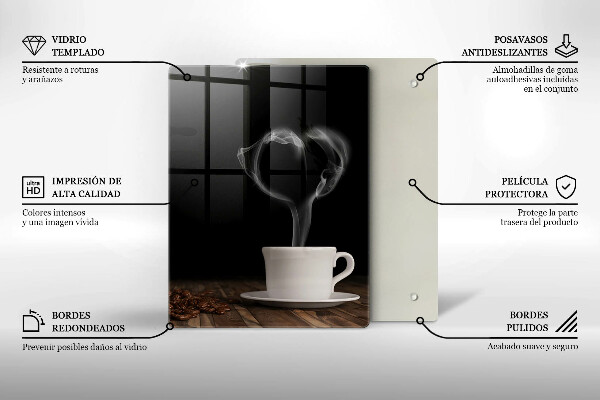 Cutting board Coffee cup heart