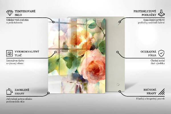 Cutting board Painted flowers