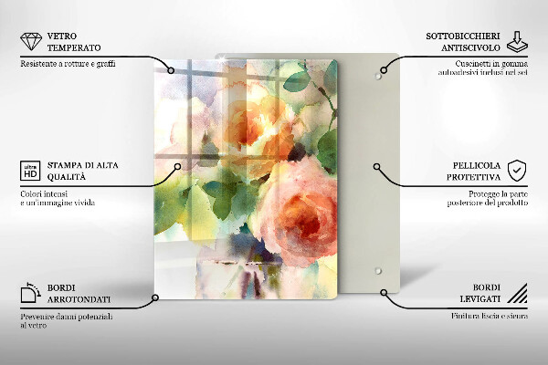 Cutting board Painted flowers