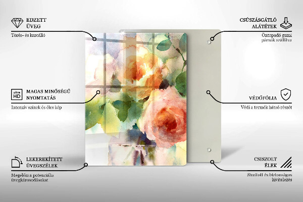 Cutting board Painted flowers