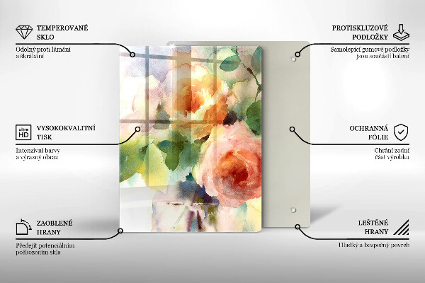 Cutting board Painted flowers