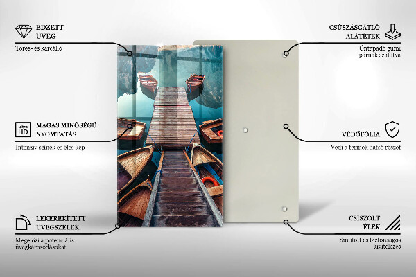 Cutting board Boats on the lake