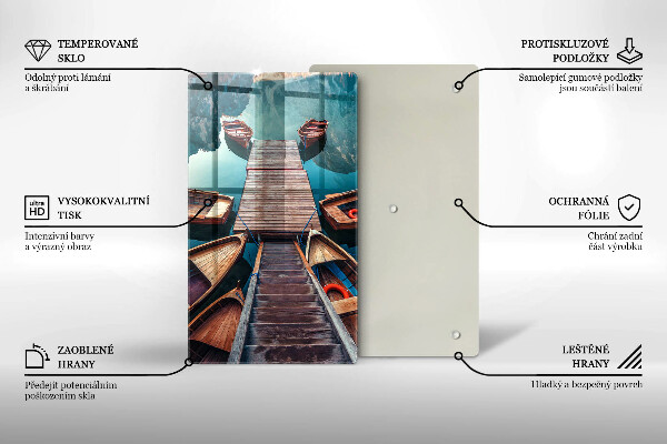 Cutting board Boats on the lake