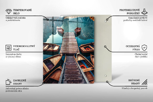 Cutting board Boats on the lake