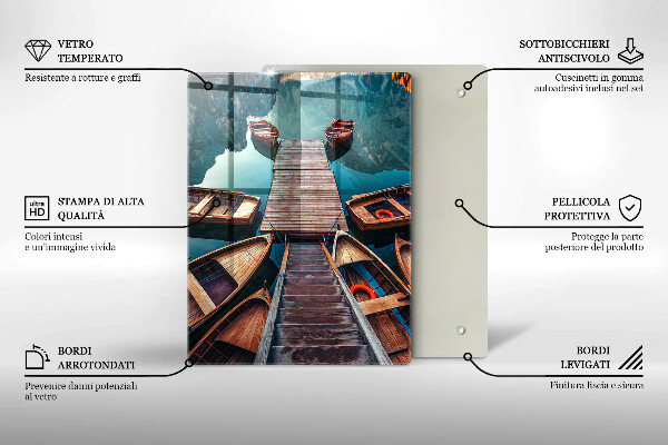 Cutting board Boats on the lake