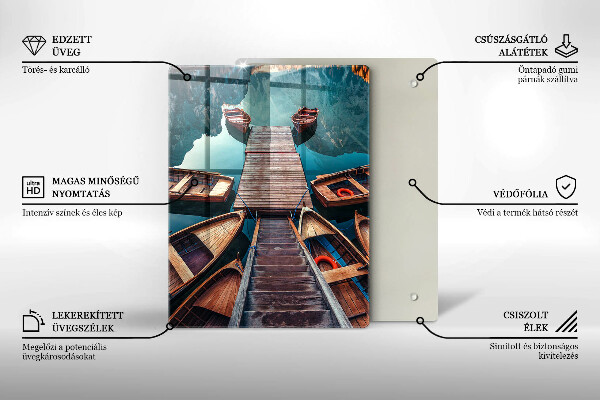 Cutting board Boats on the lake