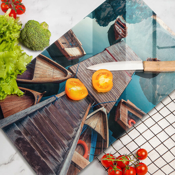 Cutting board Boats on the lake