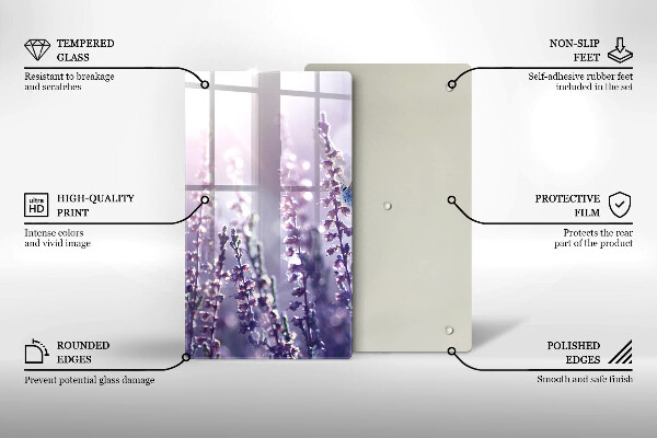 Cutting board Field flowers and butterfly