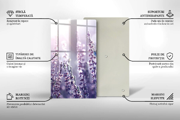 Cutting board Field flowers and butterfly
