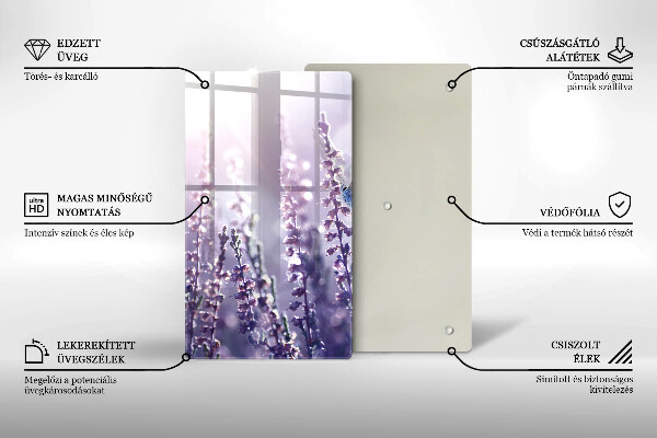 Cutting board Field flowers and butterfly