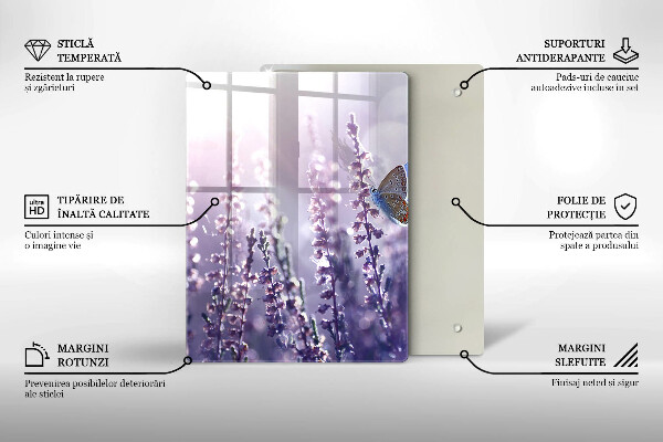 Cutting board Field flowers and butterfly