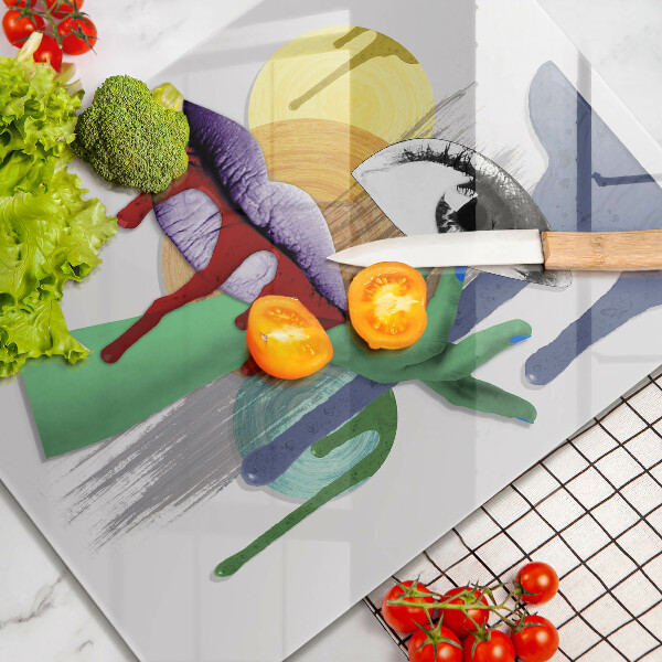 Cutting board An abstract art collage